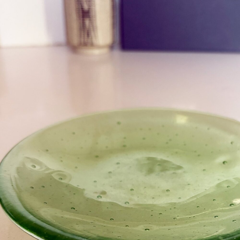 Salviati Murano Glass Plate in Green (Brand New!)
